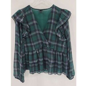 Plaid Green Women's Top